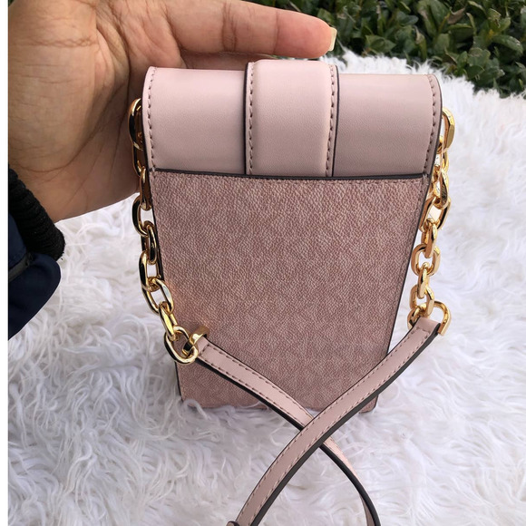 New Michael Kors purse crossbody phone case Pink Ballet Gold - Picture 5 of 9